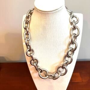 Oversized Chunky Silver Link Necklace Heavy Jewelry Mob Wife Thick Casual